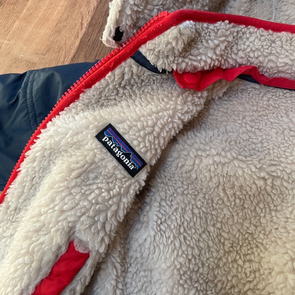 Patagonia Reversible Tribbles Hoody Baby Size 2T Blue Sherpa Puffer Full Zip # - Picture 7 of 13